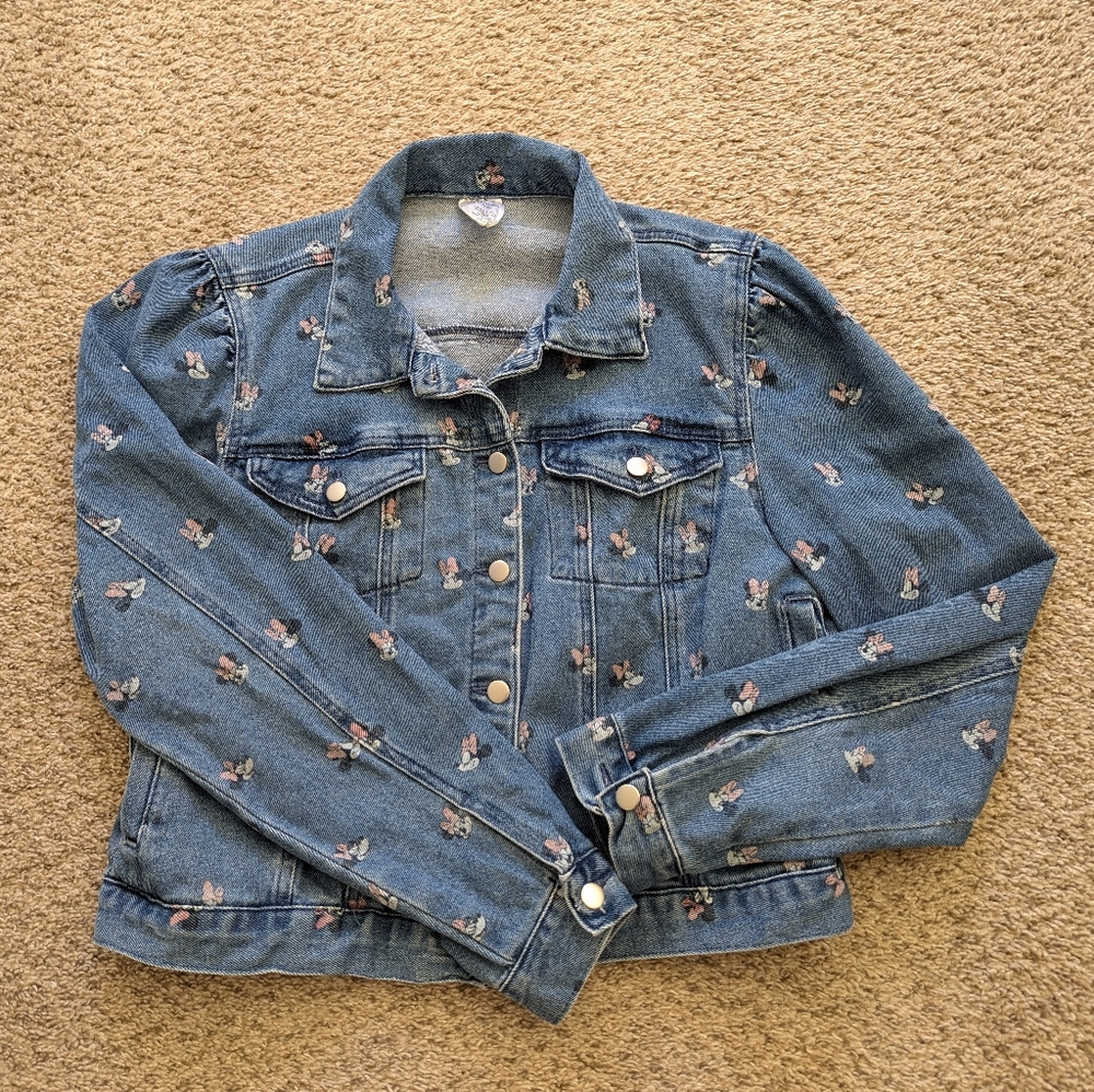 Minnie Mouse puff shoulder denim jacket